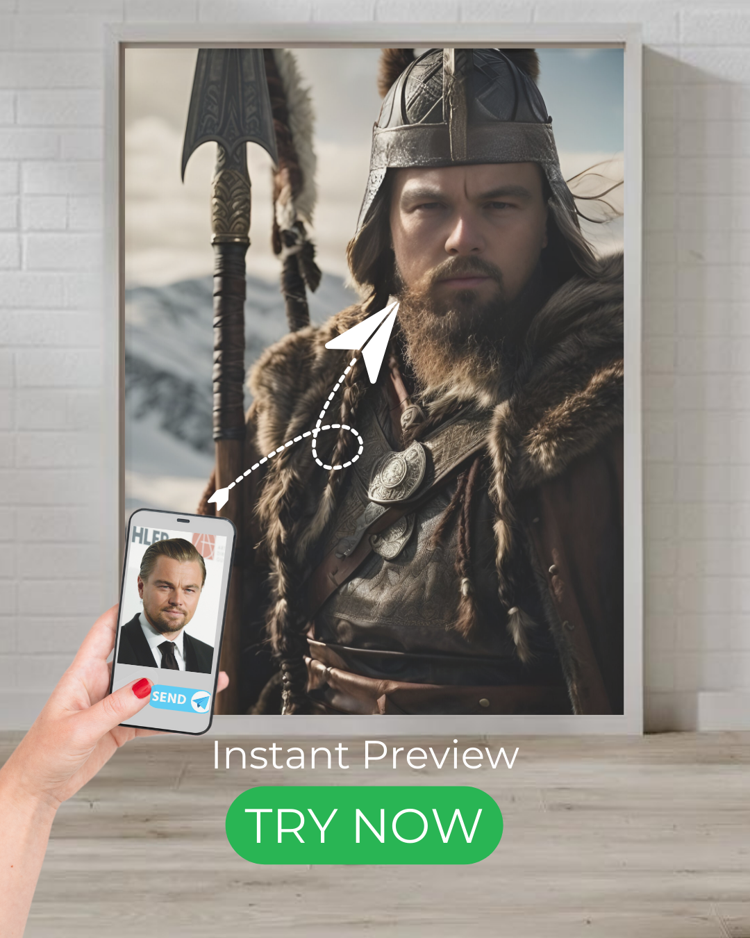 Custom Viking portrait – personalized Norse warrior artwork featuring a powerful Viking chieftain or shieldmaiden.