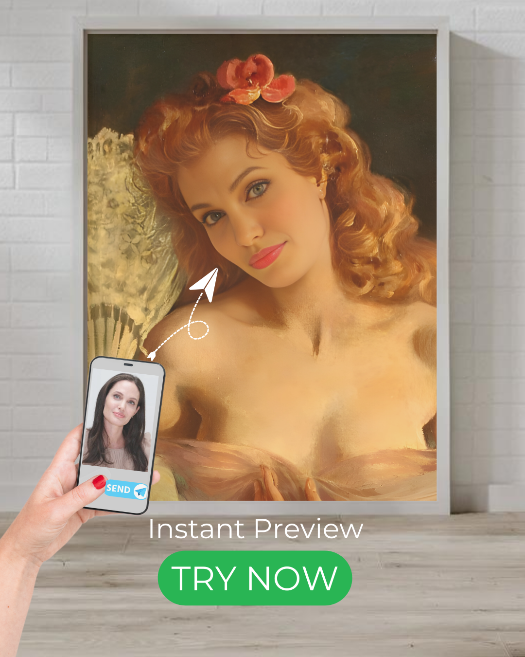 Vintage beauty custom portrait - personalized elegant artwork inspired by classic art. Turn your photo into a timeless painting with an instant preview.