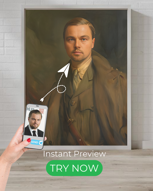 A Vintage Officer custom portrait featuring elegant historical military attire, capturing a timeless and noble look. Personalized artwork from your photo.

