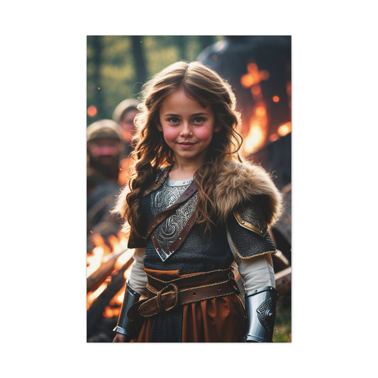 custom portrait of a child in warrior style with photo upload option
