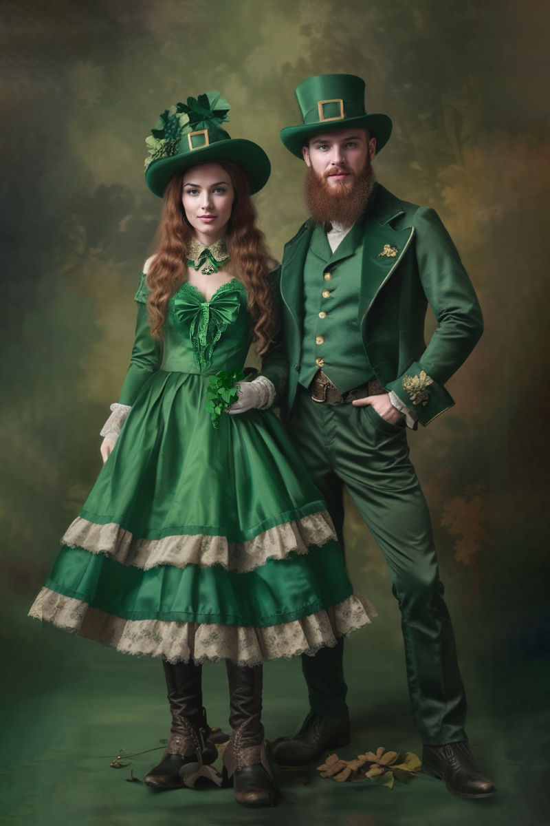 Saint Patrick’s Couple | Custom Portrait with Your Photos