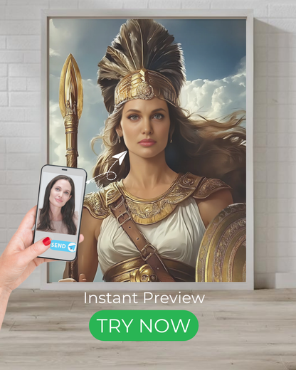 Warrior Goddess Portrait | Personalized Gift with Your Photos