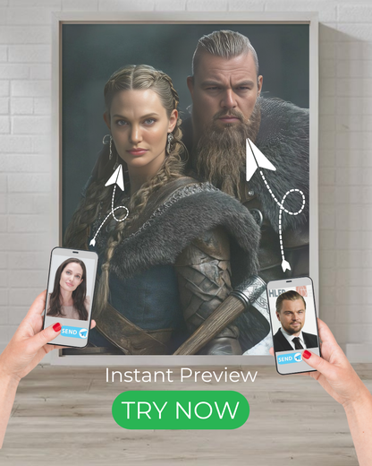Viking Couple Strength | Personalized Gift with Your Photos