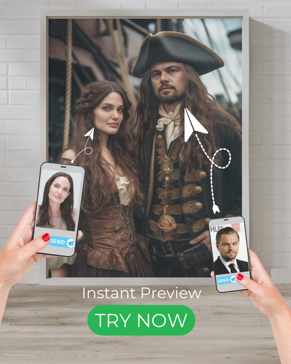Pirate Lovers | Custom Portrait with Your Photos