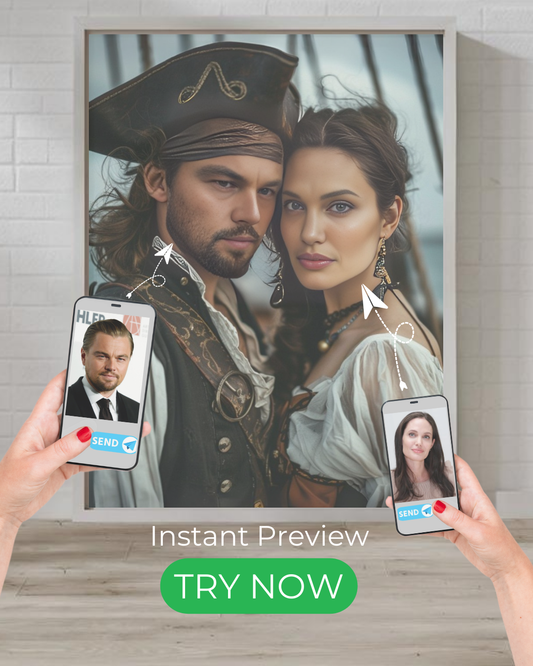 Windbound Lovers | Custom Portrait with Your Photos