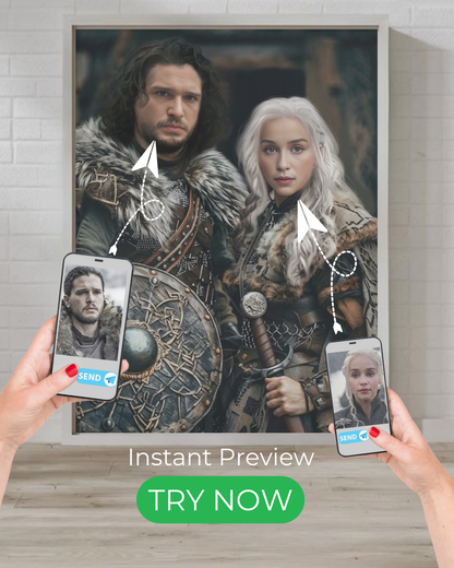 The Vikings Couple Art | Personalized Portrait with Your Photos