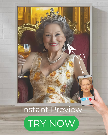 Queen Grandma Portrait | Custom Royal Grandmother Portrait